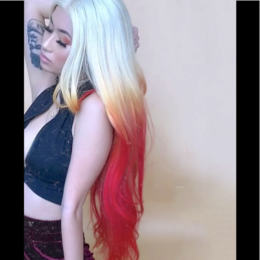 26 inches lace front  synthetic wig ombré